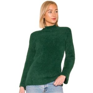 NEW LOVERS + FRIENDS REVOLVE GREEN FUZZY MOCK NECK SWEATER
